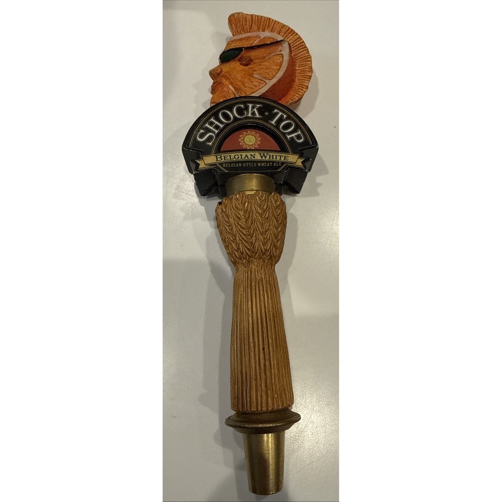 Shock Top Belgian White Beer Tap Handle Mohawk Orange Guy Keg Pull Knob 11in